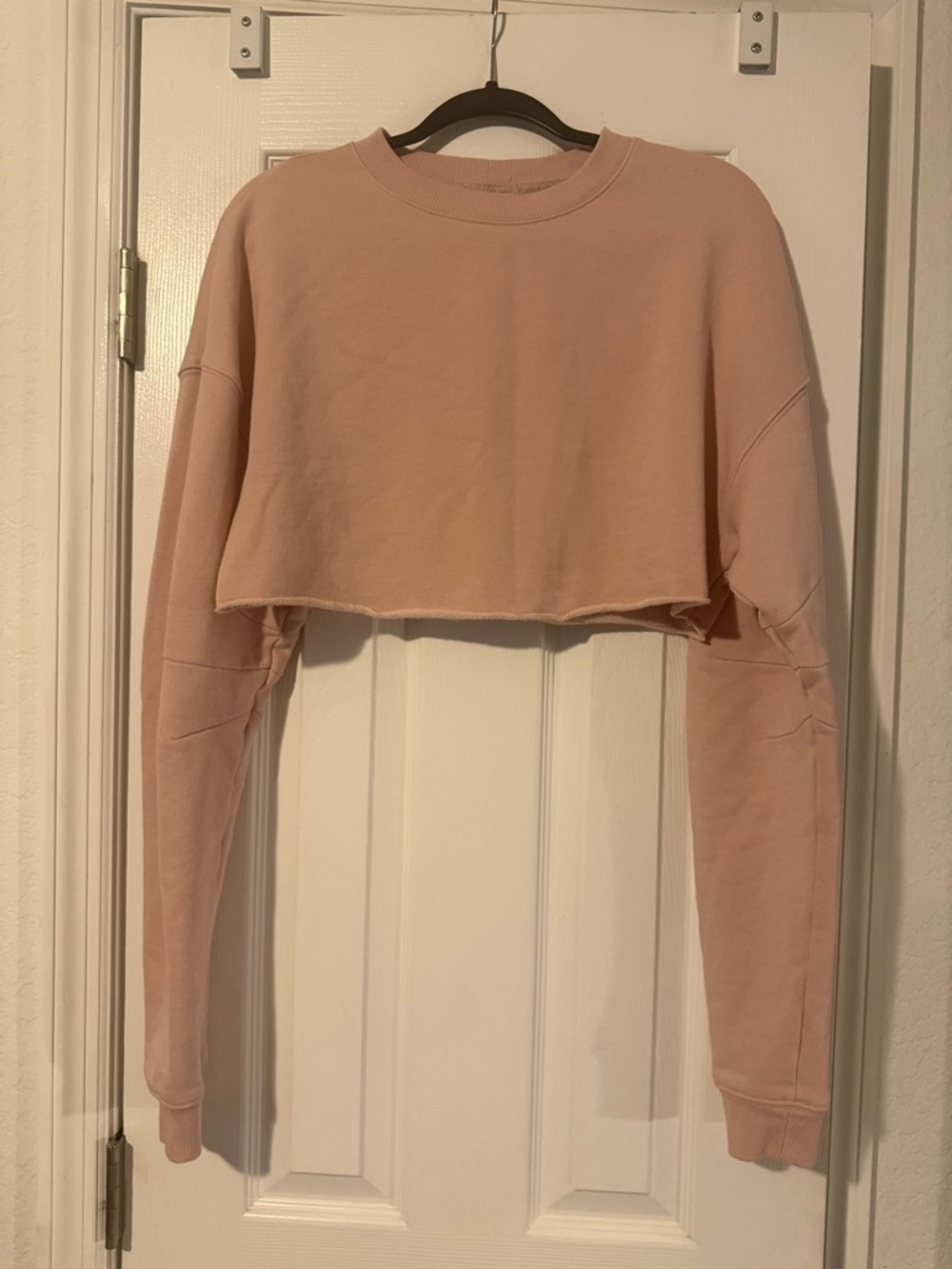 ALO Yoga Cropped Crewneck Sweatshirt in Pink Quartz - Picture 4 of 6